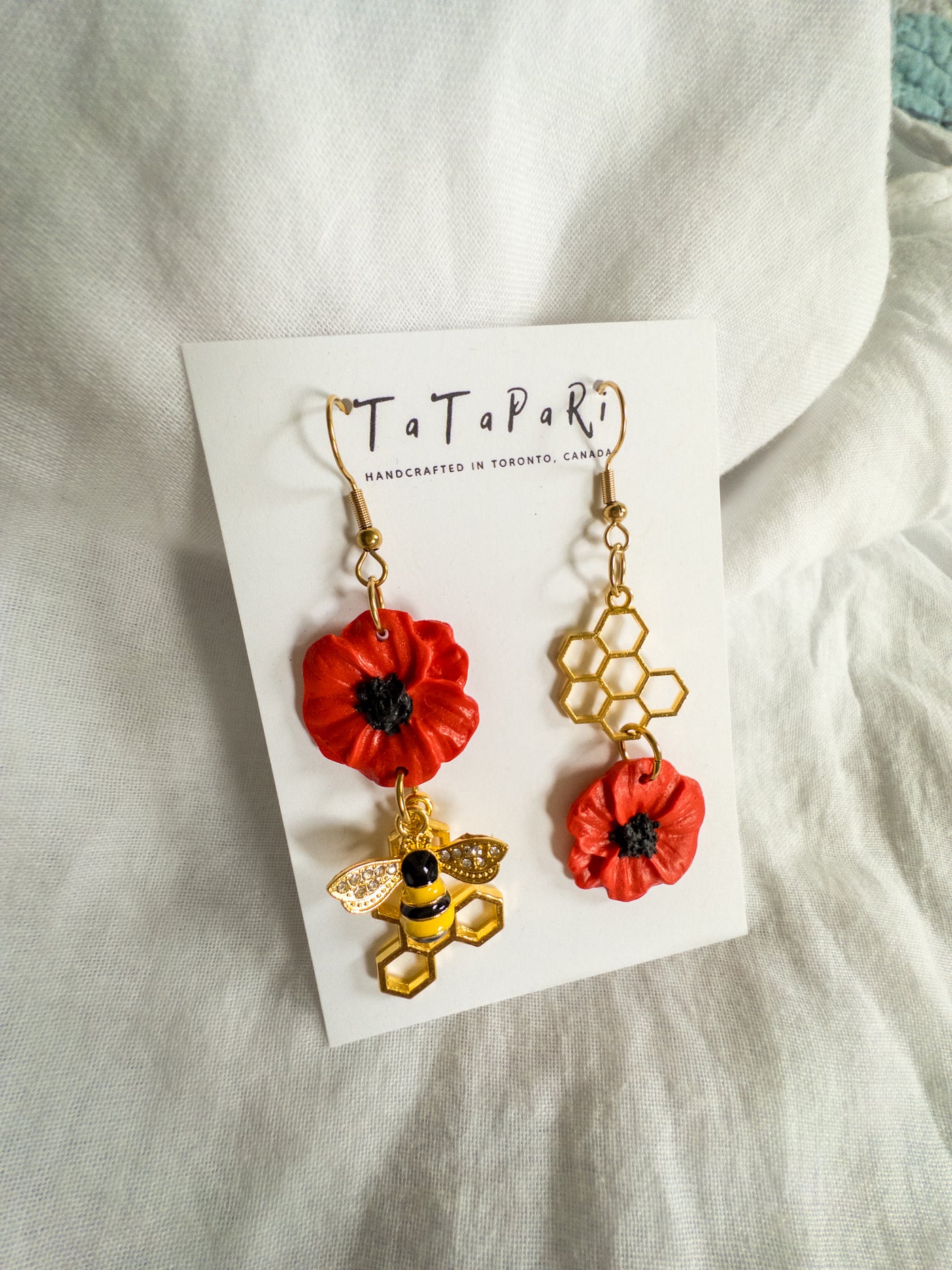 Asymmetrical Poppies and bees